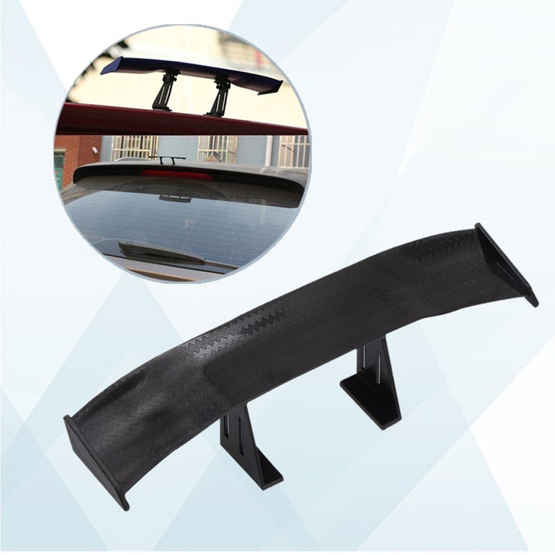 CREATIEE-PRO 3Pcs Universal Car Mini Spoiler Wing, Creatiee Auto Car Tail Wing Mini Auto Carbon Fiber Texture Decoration Without Perforation Tail Decoration, 6.7 Inch(Black) - Image 3